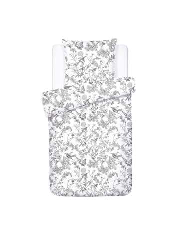 maison héritage PARIS Satin-Bettwäsche-Set "Colibri" in Weiß/ Grau