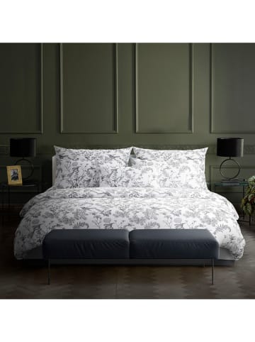 maison héritage PARIS Komplet pościeli satynowej "Colibri" w kolorze biało-szarym