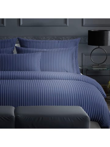 maison héritage PARIS 2-delige set: satijnen kussenslopen "Rayures" donkerblauw