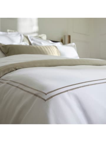 maison héritage PARIS Satin-Bettwäsche-Set "Paris" in Weiß/ Taupe