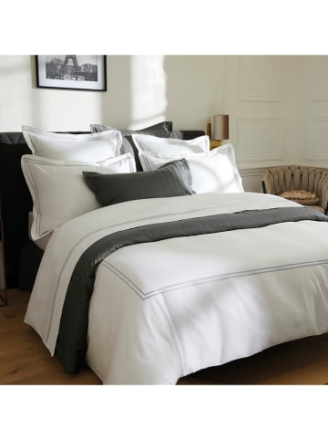 maison héritage PARIS Satin-Bettwäsche-Set "Paris" in Weiß/ Grau