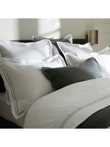 maison héritage PARIS 2er-Set: Satin-Kissenbezüge "Paris" in Weiß/ Grau
