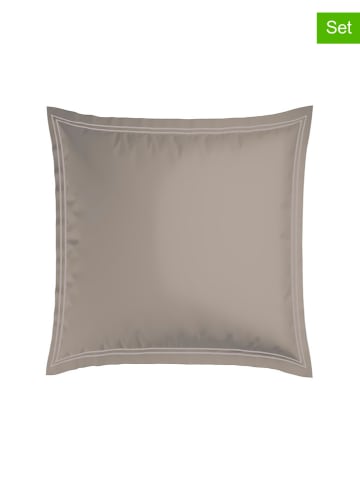 maison héritage PARIS 2-delige set: satijnen kussenslopen "Paris" taupe