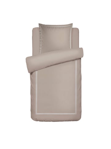 maison héritage PARIS Komplet pościeli satynowej "Paris" w kolorze szarobrązowo-białym