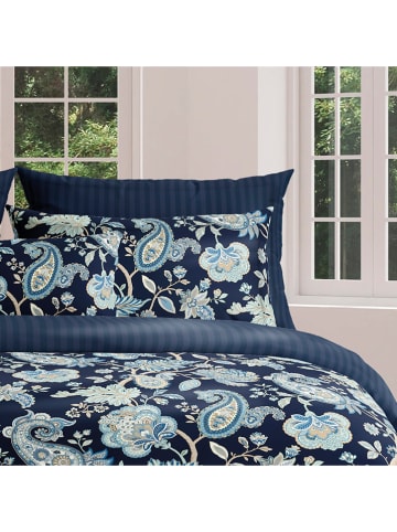 maison héritage PARIS Satin-Bettwäsche-Set "Kashmir" in Dunkelblau