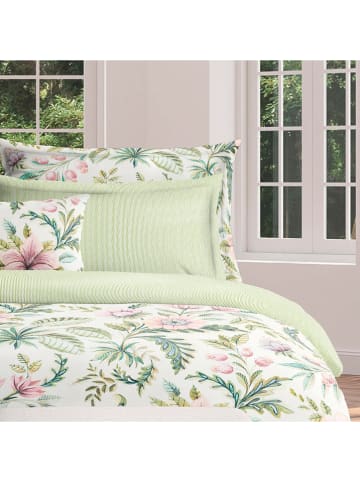 maison héritage PARIS Satijnen beddengoedset "Fleurs De La Forêt" groen/lichtroze/paars