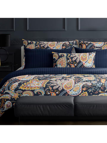 maison héritage PARIS Satin-Bettwäsche-Set in Dunkelblau/ Gold