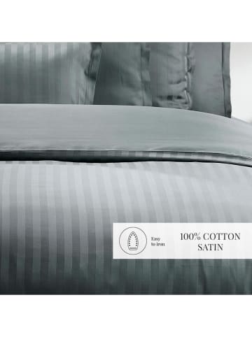 maison héritage PARIS Satin-Bettwäsche-Set "Dobby" in Grau