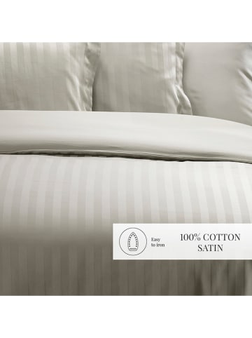 maison héritage PARIS Komplet pościeli satynowej "Dobby" w kolorze szarobrązowym