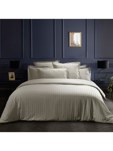 maison héritage PARIS 2-delige set: satijnen kussenslopen "Dobby" taupe