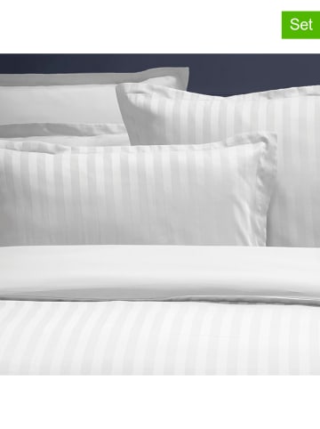 maison héritage PARIS Satynowe poszewki (2 szt.) "Dobby" w kolorze białym na poduszkę