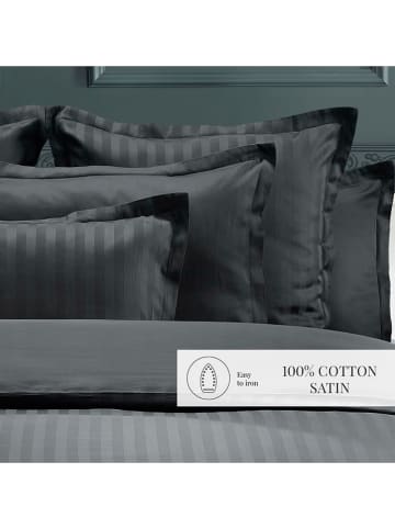 maison héritage PARIS 2-delige set: satijnen kussenslopen "Dobby" grijs
