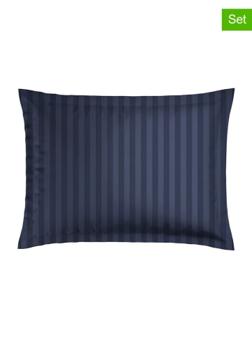 maison héritage PARIS Satynowe poszewki (2 szt.) "Dobby" w kolorze granatowym  na poduszki