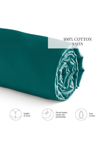 maison héritage PARIS Satin-Spannbettlaken in Grün