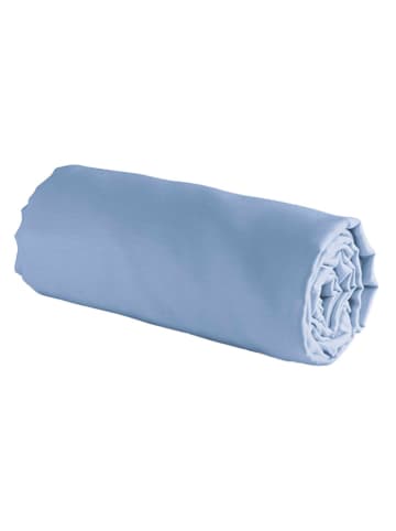 maison héritage PARIS Satin-Spannbettlaken in Hellblau