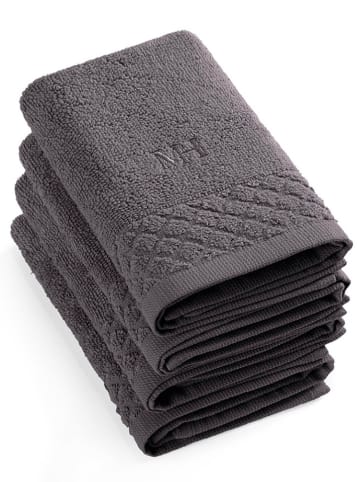 maison héritage PARIS 4-delige set: gastendoekjes donkergrijs