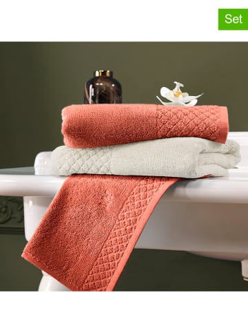 maison héritage PARIS 4-delige set: gastendoeken zandkleurig