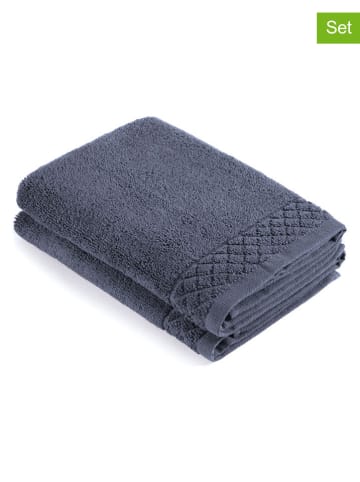 maison héritage PARIS 2-delige set: keukenhanddoeken blauwgrijs