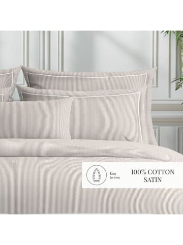 maison héritage PARIS Perkal beddengoedset "Dauphine" taupe