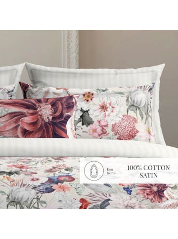 maison héritage PARIS Komplet pościeli satynowej "Fleurs" ze wzorem