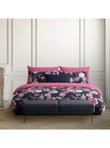 maison héritage PARIS Komplet pościeli satynowej "Eclat nocturne" w kolorze granatowo-różowym