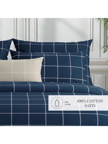 maison héritage PARIS Satin-Bettwäsche-Set "Amélia" in Dunkelblau