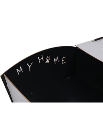 Paws&Whiskers Katzenbett mit Futterstation in Schwarz - (B)40 x (H)15 x (T)60 cm