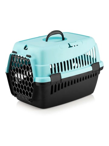 Paws&Whiskers Transporter w kolorze czarno-miętowym dla zwierząt - 49 x 35 x 32,5 cm