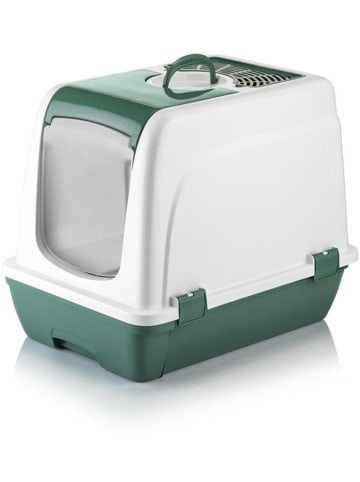 Paws&Whiskers Kattenbak wit/groen - (B)39,5 x (H)47 x (D)55 cm