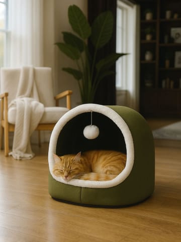 Paws&Whiskers Katzenbett "Alaska" in Grün