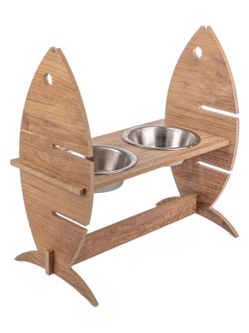 Paws&Whiskers 3tlg. Napfset in Hellbraun - (B)41 x (H)17 cm