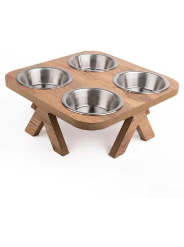 Paws&Whiskers 5tlg. Napfset in Hellbraun - (B)34 x (H)34 cm