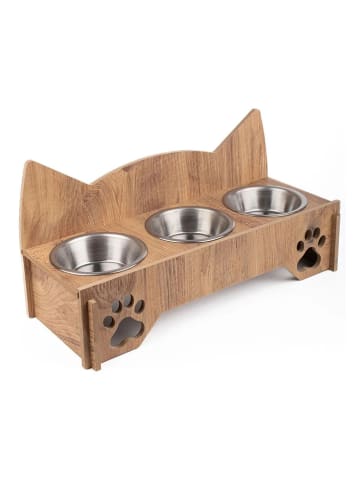 Paws&Whiskers 4tlg. Napfset in Hellbraun - (B)49,5 x (H)24 x (T)11,5 cm