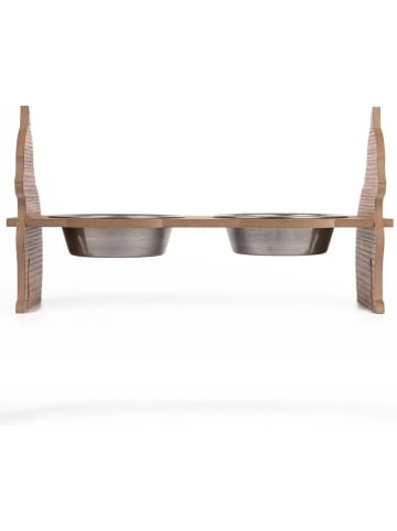 Paws&Whiskers 3tlg. Napfset in Hellbraun - (B)38 x (H)20 cm