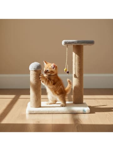 Paws&Whiskers Krabpaal "Else" grijs/crème - (B)33 x (H)44 x (D)28 cm