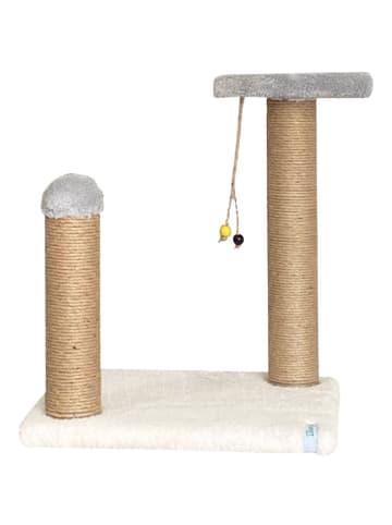 Paws&Whiskers Kratzbaum "Else" in Grau/ Creme - (B)33 x (H)44 x (T)28 cm
