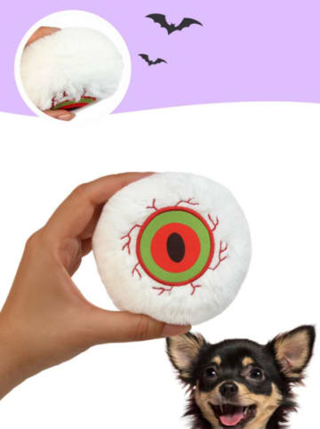 Paws&Whiskers 2-delige set: hondenspeelgoed zwart/wit - Ø 10 cm