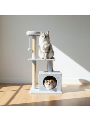 Paws&Whiskers Kratzbaum "Liora" in Grau - (B)50 x (H)106 x (T)35 cm