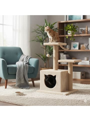 Paws&Whiskers Kratzbaum "Lotti" in Beige - (B)45 x (H)72 x (T)35 cm