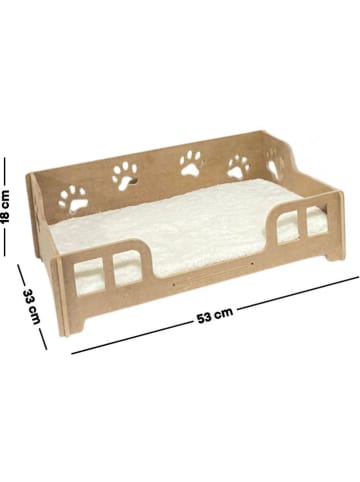 Paws&Whiskers Legowisko "Lyra" w kolorze jasnobrązowo-kremowym dla kota - 53 x 18 x 33 cm