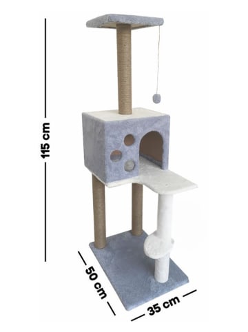 Paws&Whiskers Drapak "Orion" w kolorze szarym dla kota - 35 x 115 x 50 cm