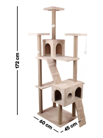 Paws&Whiskers Kratzbaum "Verona" in Beige - (B)45 x (H)172 x (T)60 cm