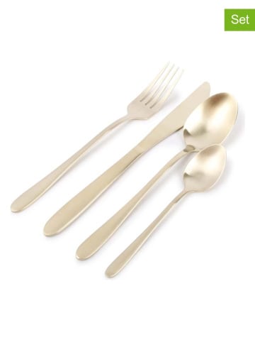 Salt and Pepper 24-częściowy zestaw sztućców "Slim" w kolorze złotym