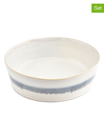 Salt and Pepper 2er-Set: Schalen "Stripes" in Weiß/ Blau - (H)6,5 x Ø 23 cm