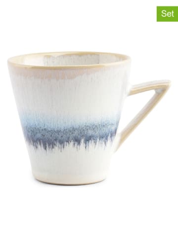 Salt and Pepper 4er-Set: Tassen "Stripes" in Weiß/ Blau - 180 ml