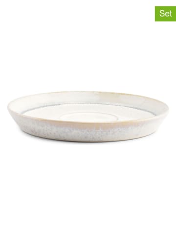 Salt and Pepper Spodki (4 szt.) "Stripes" w kolorze biało-niebieskim - Ø 14,5 cm