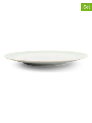 Salt and Pepper Talerze (4 szt.) "Maldives" w kolorze biało-zielonym - Ø 32 cm