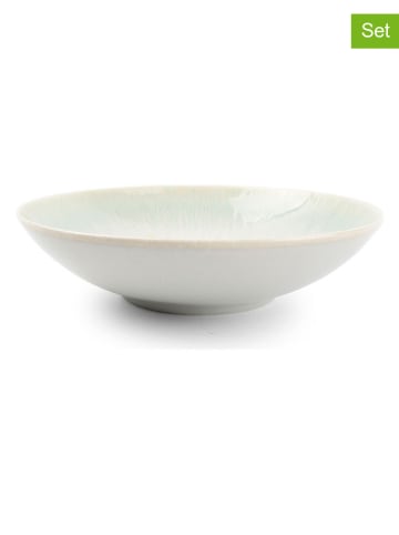 Salt and Pepper Talerze głębokie (4 szt.) "Maldives" w kolorze biało-miętowym - Ø 15 cm