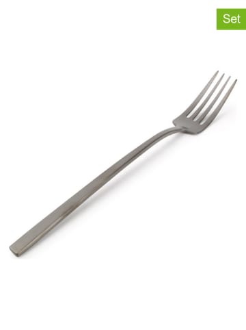 Salt and Pepper 6er-Set: Menügabeln "Terno" in Schwarz - (H)22,2 cm