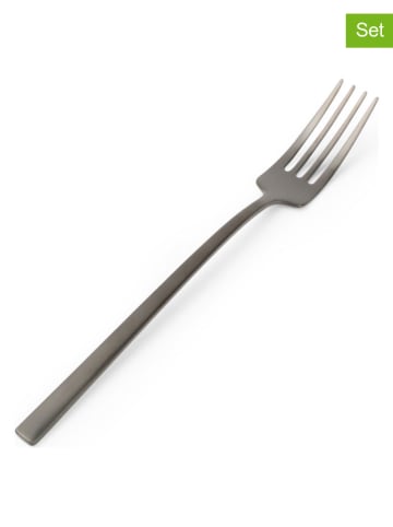 Salt and Pepper 6er-Set: Dessertgabeln "Terno" in Schwarz - (H)23 cm